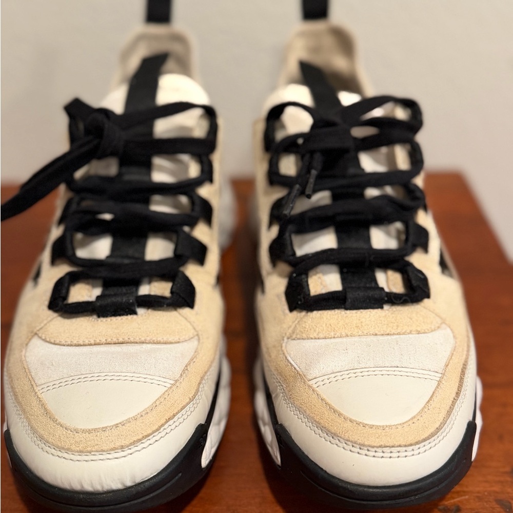 Chanel Cream & Black Suede Sneakers 37 - Picture 4 of 7
